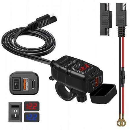 Incarcator USB moto FreedConn MC1N-PD pentru ghidon [1]