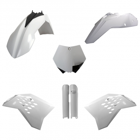 Piese moto - Kit plastice POLISPORT 91438 White KTM