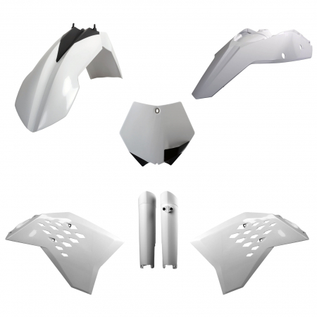 Piese moto - Kit plastice POLISPORT 91439 White KTM