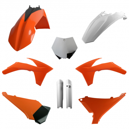 Piese moto - Kit plastice POLISPORT 91445 White KTM