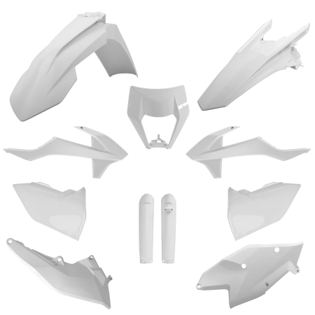 Piese moto - Kit plastice POLISPORT 91470 White KTM