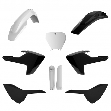 Piese moto - Kit plastice POLISPORT 91502 White/Black