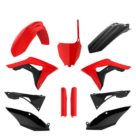 Piese moto - Kit plastice POLISPORT 91538 red cr04/black