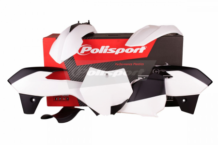 Piese moto - Kit plastice POLISPORT Alb