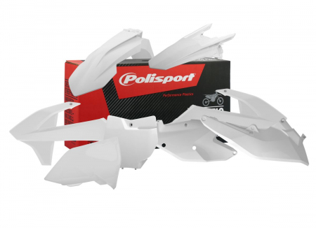 Piese moto - Kit plastice POLISPORT Alb