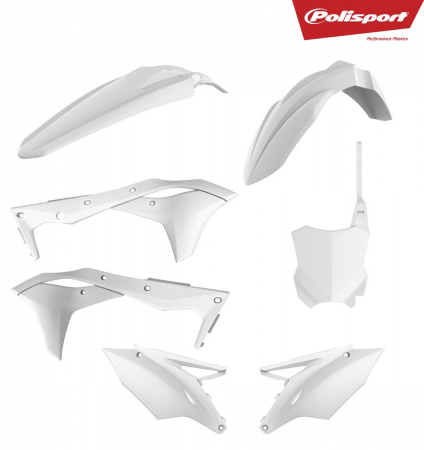 Piese moto - Kit plastice POLISPORT Alb