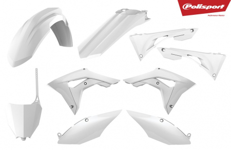 Piese moto - Kit plastice POLISPORT Alb