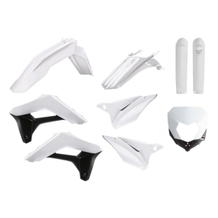 Piese moto - Kit plastice POLISPORT Alb