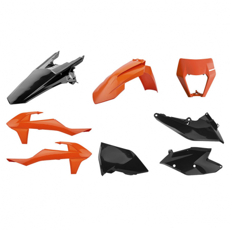 Piese moto - Kit plastice POLISPORT orange/black
