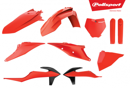 Piese moto - Kit plastice POLISPORT Orange Flo