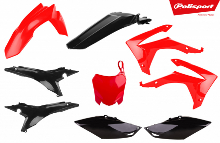 Piese moto - Kit plastice POLISPORT red/black
