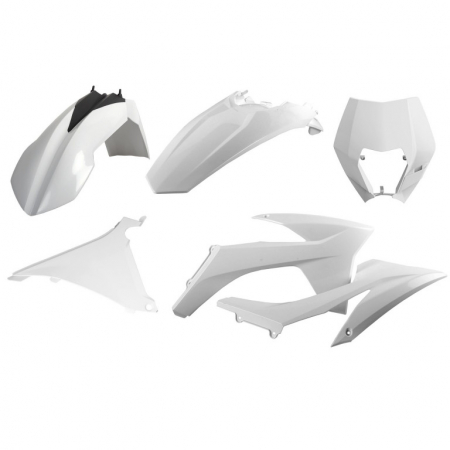 Piese moto - Kit plastice POLISPORT white ktm