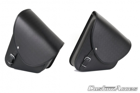 Piese moto - Leather saddlebag CUSTOMACCES BARCELONA APB001N Negru pereche