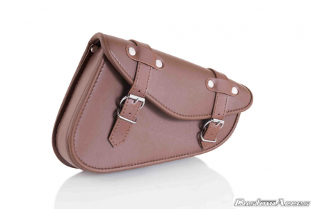 Piese moto - Leather saddlebag CUSTOMACCES DETROIT AP0003T brown stanga