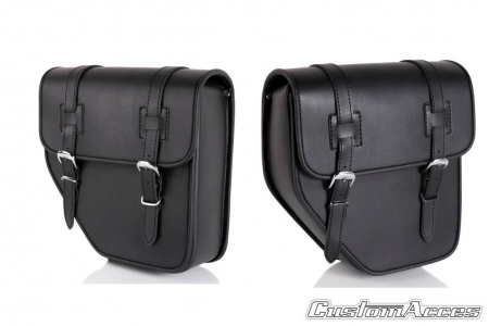 Piese moto - Leather saddlebag CUSTOMACCES IBIZA API001N Negru pereche