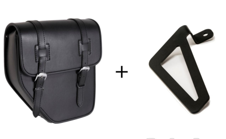 Piese moto - Leather saddlebag CUSTOMACCES IBIZA APM001N Negru right, with universal support