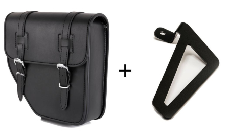 Piese moto - Leather saddlebag CUSTOMACCES IBIZA APM002N Negru left, with universal support