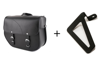 Piese moto - Leather saddlebag CUSTOMACCES SANT LOUIS APS004N Negru right, with universal support