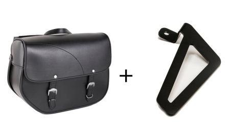 Piese moto - Leather saddlebag CUSTOMACCES SANT LOUIS APS005N Negru left, with universal support