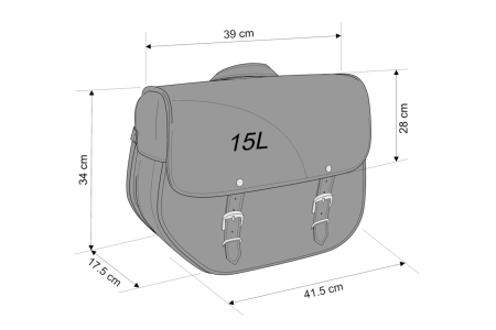 Leather saddlebag CUSTOMACCES SANT LOUIS APS005N Negru left, with universal support [1]