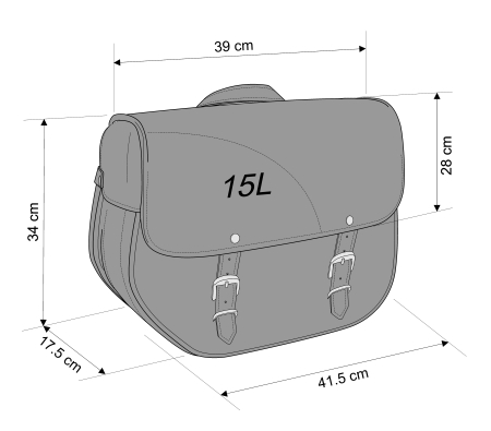 Leather saddlebag CUSTOMACCES SANT LOUIS APS004N Negru right, with universal support [1]