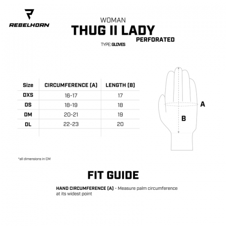Manusi moto de piele Rebelhorn Thug II Perforated Lady [3]