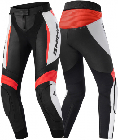 Pantaloni de piele SHIMA Miura 2.0 Lady, Rosu si Alb - lichidare stoc! [2]