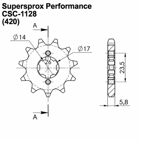 Pinion fata SUPERSPROX CSC-1128:11.5 11T, 420 [1]