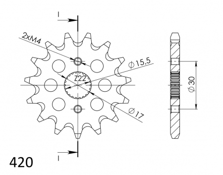 Pinion fata SUPERSPROX CST-1256:15 15T, 420 [1]