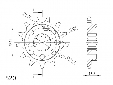 Pinion fata SUPERSPROX CST-1307:14 14T, 520 [1]