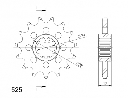 Pinion fata SUPERSPROX CST-1371:15 15T, 525 [1]