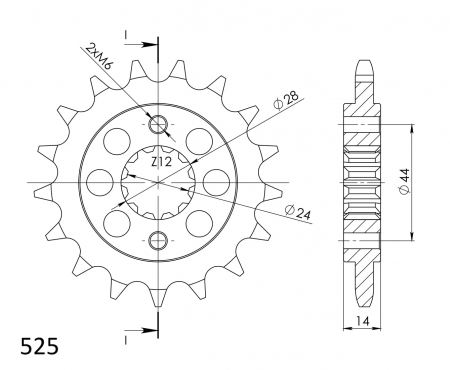 Pinion fata SUPERSPROX CST-1372:17 17T, 525 [1]