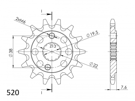 Pinion fata SUPERSPROX CST-1401:14 14T, 520 [1]