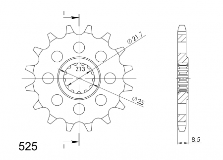 Pinion fata SUPERSPROX CST-1537:16 16T, 525 [1]