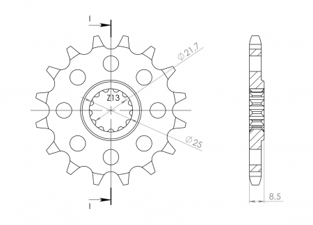 Pinion fata SUPERSPROX CST-1537:17 17T, 525 [1]