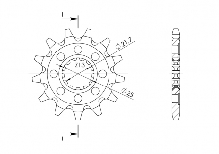 Pinion fata SUPERSPROX CST-1565:13 13T, 520 [1]