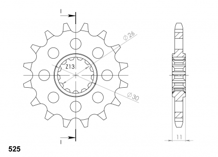 Piese moto - Pinion fata SUPERSPROX CST-1591:15 15T, 525