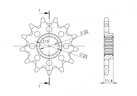 Pinion fata SUPERSPROX CST-1902:14 14T, 520 [1]