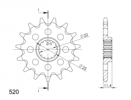 Pinion fata SUPERSPROX CST-1902:16 16T, 520 [1]