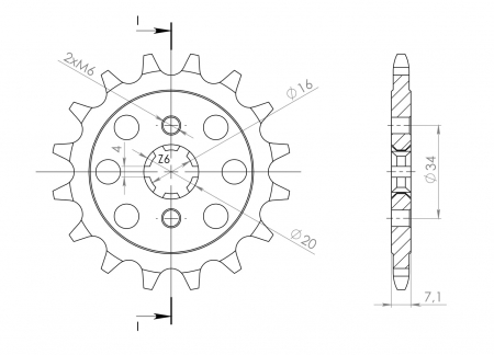 Pinion fata SUPERSPROX CST-1903:14 14T, 520 [1]