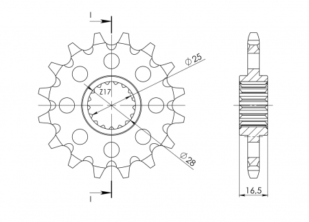 Pinion fata SUPERSPROX CST-1904:17 17T, 525 [1]