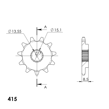 Pinion fata SUPERSPROX CST-1909:11 11T [1]