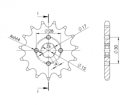 Pinion fata SUPERSPROX CST-253:15 15T, 420 [1]