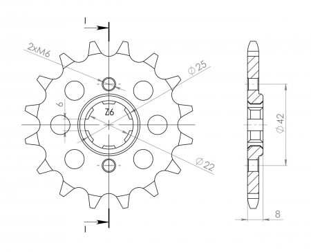 Pinion fata SUPERSPROX CST-281:15 15T, 520 [1]