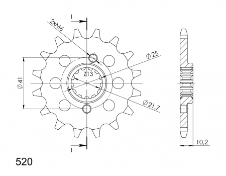 Pinion fata SUPERSPROX CST-308:14 14T, 520 [1]
