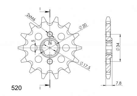 Pinion fata SUPERSPROX CST-327:14 14T, 520 [1]