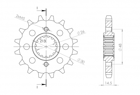 Pinion fata SUPERSPROX CST-339:16 16T, 530 [1]