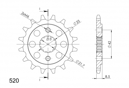 Pinion fata SUPERSPROX CST-512:16 16T, 520 [1]