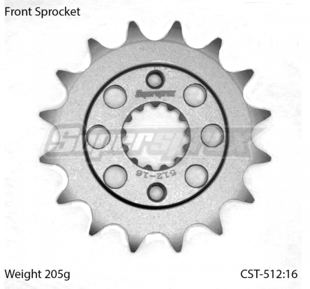 Piese moto - Pinion fata SUPERSPROX CST-512:16 16T, 520
