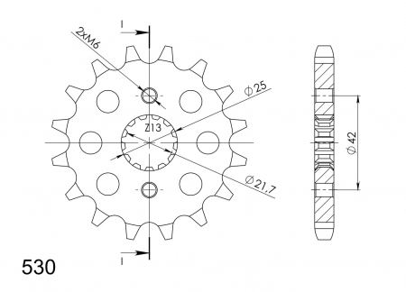 Pinion fata SUPERSPROX CST-513:17 17T, 530 [1]